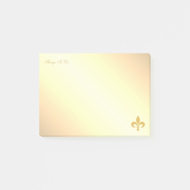Post-it® Fleur de Lis dorée sur dégradé doré (Devant)