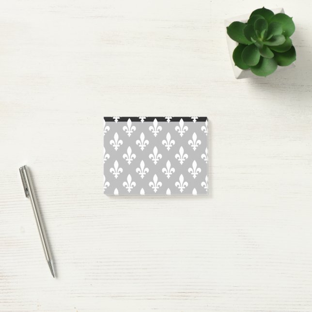 Post-it® Fleur de Lis Motif, française, royale, blanche (Bureau)