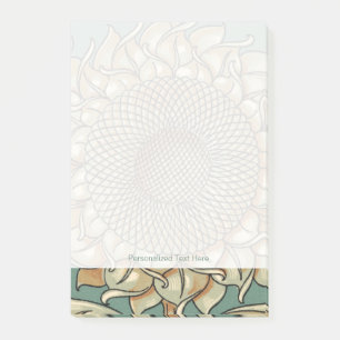 Post-it® Fleur de tournesol sur Arrière - plan bleu-vert