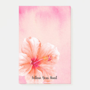 Post-it® Fleur d'Hibiscus Rose Pêche Tropical Féminin