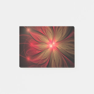 Post-it® Fleur fractale de fansy rouge