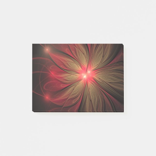 Post-it® Fleur fractale de fansy rouge (Devant)