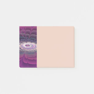 Post-it® Fleur frappante abstraite fractale couleur rose