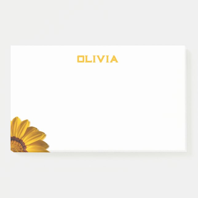 Post-it® Fleur jaune sur arrière - plan noir (Devant)