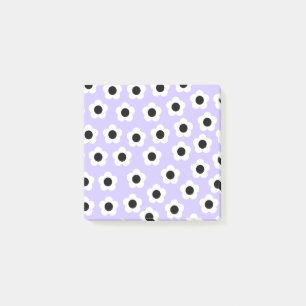 Post-it® Fleur noire et blanche mignonne avec Arrière - pla