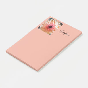 Post-it® Fleur rose de Pêche Personnalisé Post it Notes 4x6