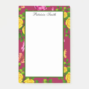 Post-it® Fleur Rose Élégante Jaune, Rose Et Violet
