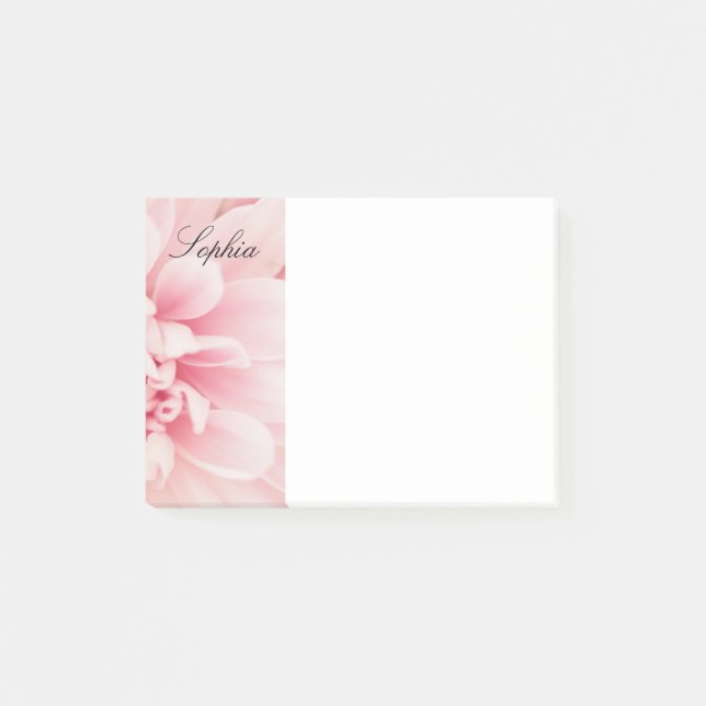 Post-it® Fleur rose et noir Nom du script, Vs 2 (Devant)