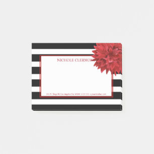 Post-it® Fleur Rouge Et Grandes Noires Et Blanches