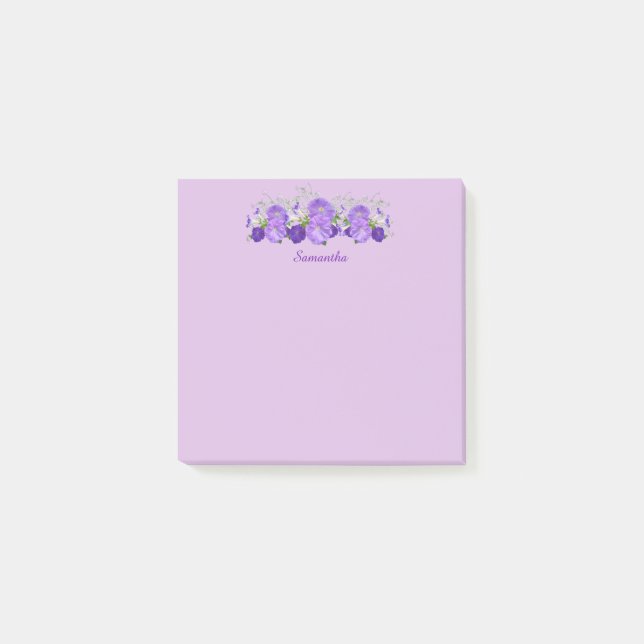 Post-it® Fleur violet - Notes personnalisées Publier des no (Devant)