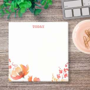 Post-it® Fleurs à l'aquarelle avec texte personnalisé simpl
