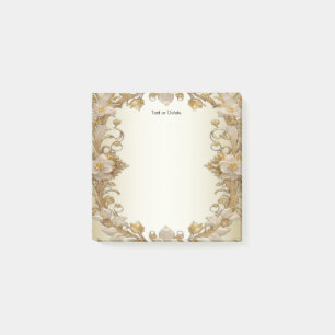 Post-it® Fleurs blanches Décoratif Gold Post it Notes