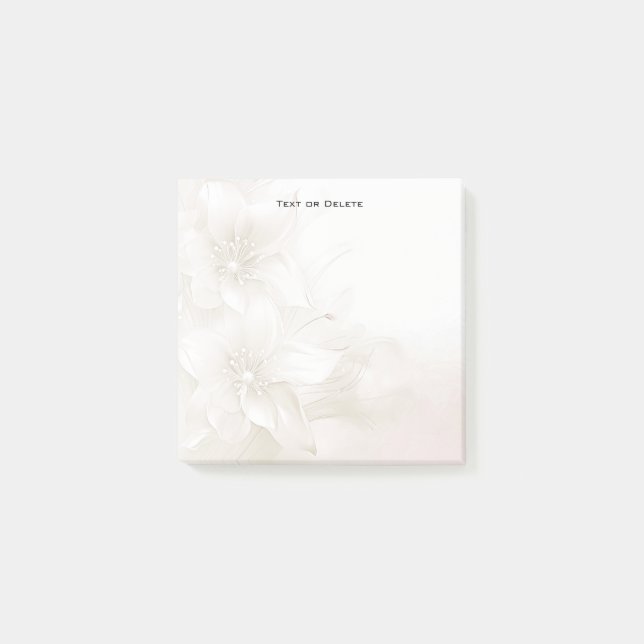 Post-it® Fleurs Blanches d'Ivoire Post it Notes (Devant)