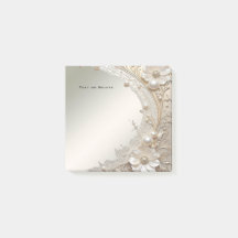 Fleurs Blanches Modernes Perles Post it Notes