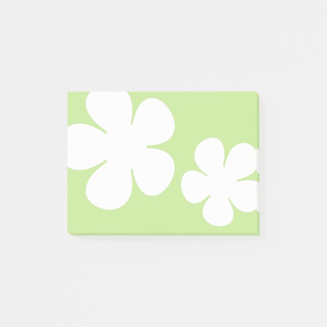 Post-it® Fleurs blanches Notes vert printemps (Devant)
