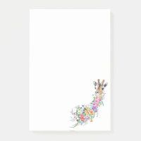 Fleurs colorées Bouquet Giraffe Notes collantes