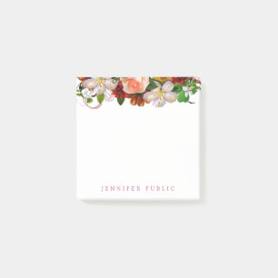 Post-it® Fleurs d'aquarelle fleurie colorée Roses élégant