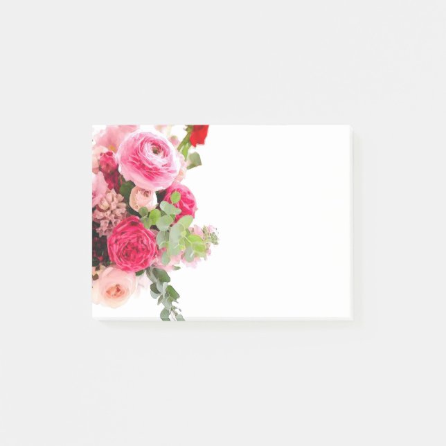 Post-it® Fleurs d'aquarelle Modèle florale Roses vierges (Devant)