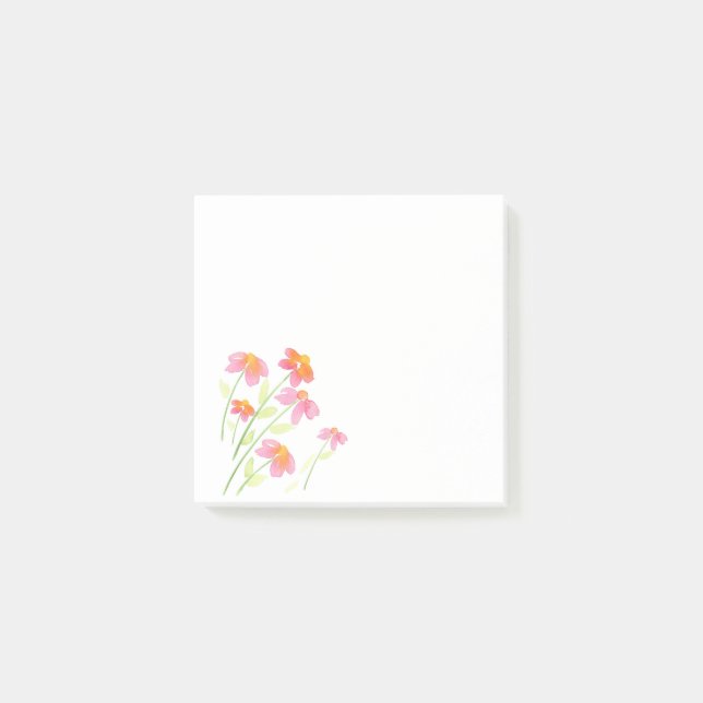 Post-it® Fleurs d'aquarelle rose de Pêche (Devant)