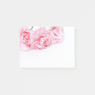 Post-it® Fleurs de carnation rose sur arrière - plan blanc
