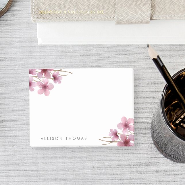 Post-it® Fleurs de cerisier aquarelle personnalisées (Créateur téléchargé)