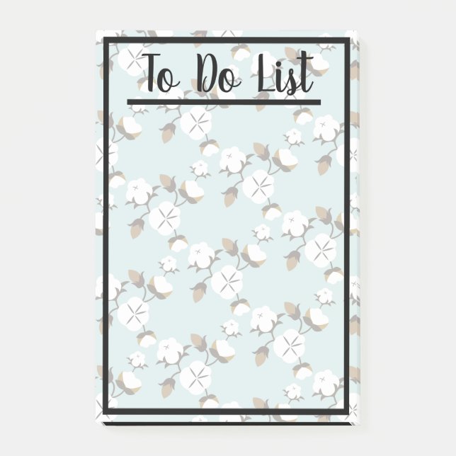 Post-it® Fleurs de coton Farmhouse et Turquoise (Devant)