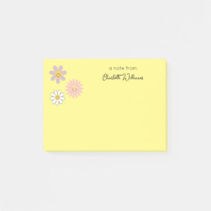 Post-it® Fleurs de marguerite jaune vif mignonnes personnal