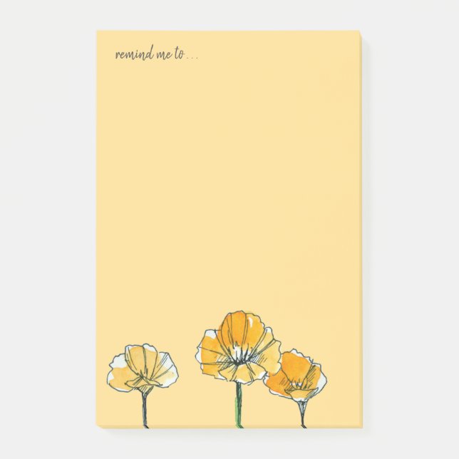 Post-it® Fleurs de pavot Californie Rappel personnalisé (Devant)
