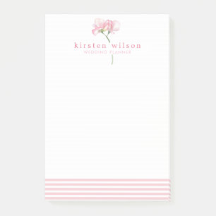 Post-it® Fleurs de pois doux roses élégantes - Personnalisé