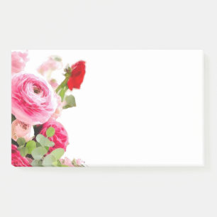 Post-it® Fleurs de Roses floraux Modèles d'aquarelles blanc