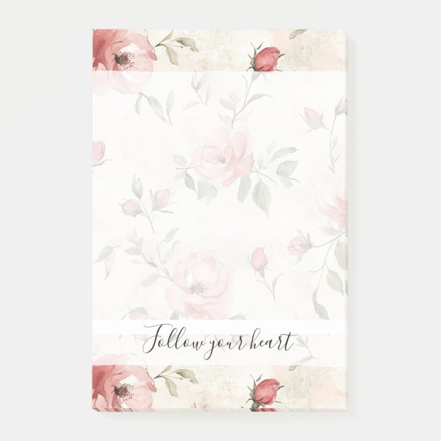 Post-it® Fleurs de roses roses  (Devant)