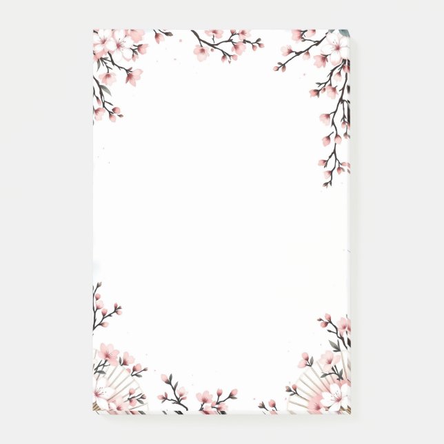Post-it® Fleurs de Sakura et éventails (Devant)