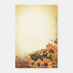 Post-it® Fleurs de soleil et papillons