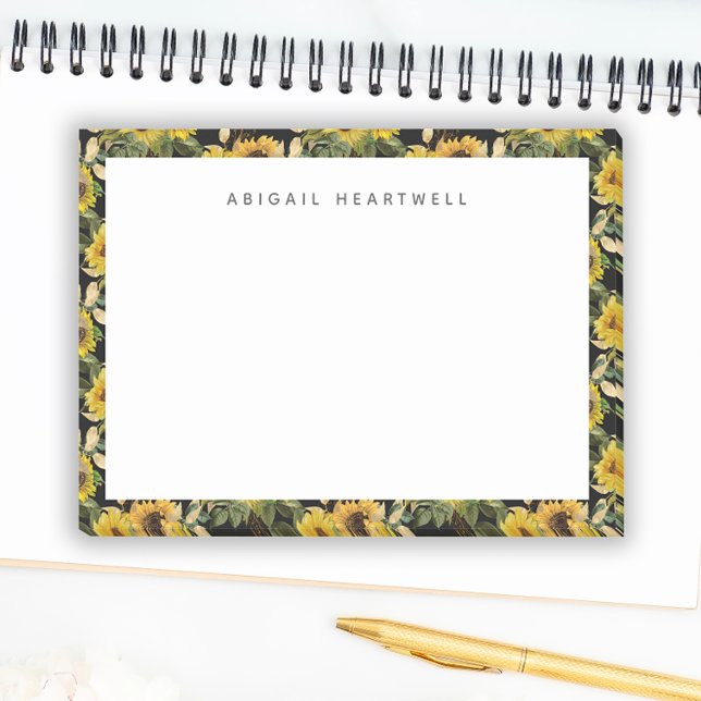 Post-it® Fleurs de soleil jaunes motifs floraux Ajouter vot (Créateur téléchargé)