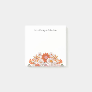 Post-it® Fleurs de style rétro - Nom personnalisé Notes pos