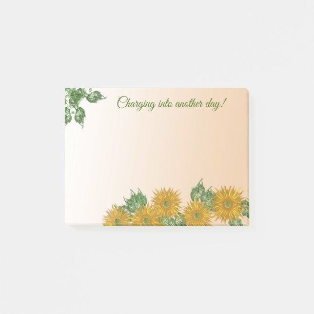 Post-it® Fleurs dorées rustiques, verdure et feuilles (Devant)
