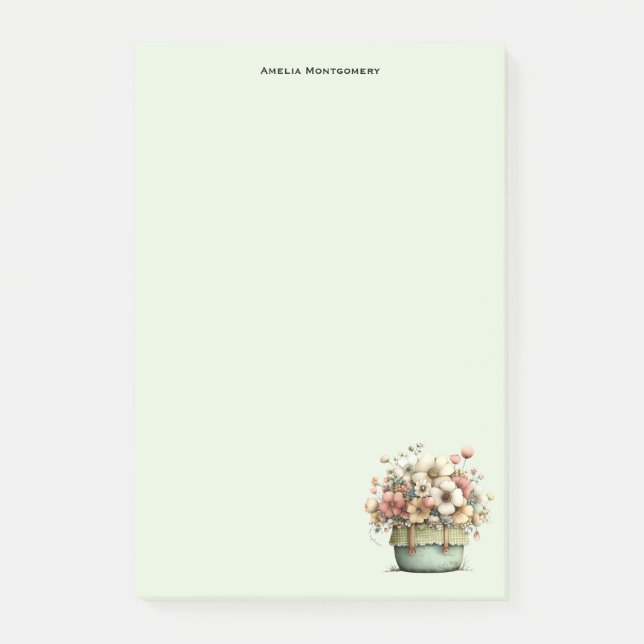 Post-it® Fleurs en pot Cozy Shabby Mignon (Devant)