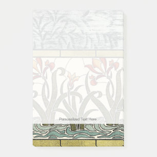 Post-it® Fleurs en verre souillé avec la frontière bronza