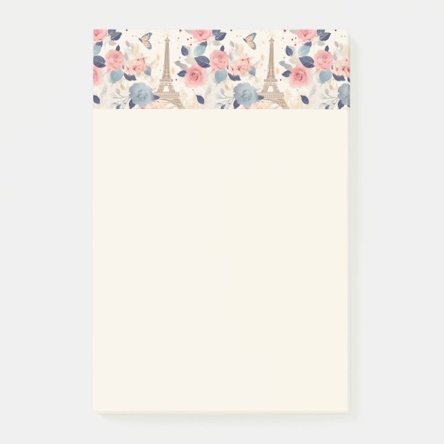 Post-it® Fleurs et Tour Eiffel Paris Motif de voyage (Devant)
