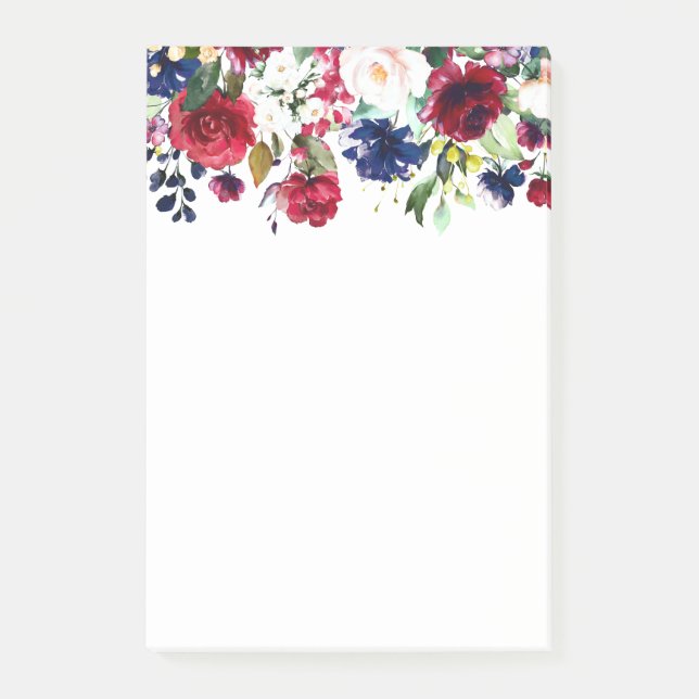 Post-it® fleurs florales, bordeaux (Devant)