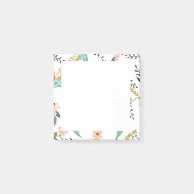 Post-it® Fleurs florales élégantes Notes post-it collantes (Devant)