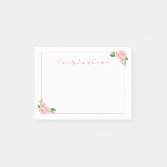 Post-it® Fleurs florales roses et blanches - Shabby Chic, P (Devant)