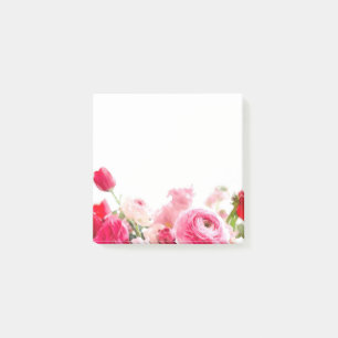 Post-it® Fleurs florales sur mesure Roses Aquarelle blanche