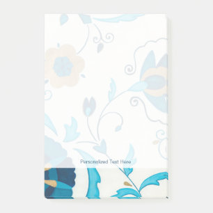 Post-it® Fleurs Indigo dorées avec Arrière - plan blanc