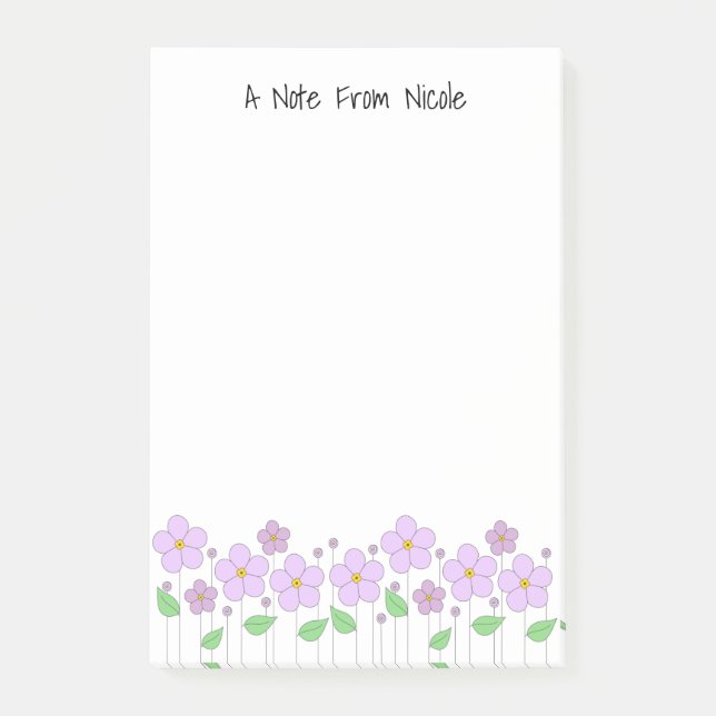 Post-it® Fleurs Lilac Post-It Notes (Devant)