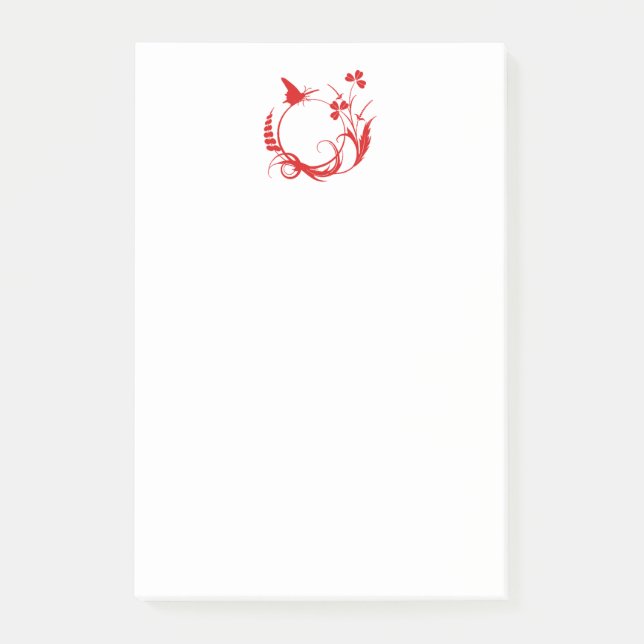 Post-it® Fleurs papillon Circle Post-It Notes (Devant)