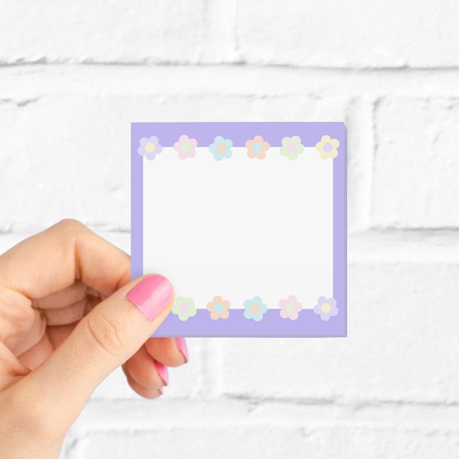 Post-it® Fleurs pastel mignonnes violettes (Créateur téléchargé)
