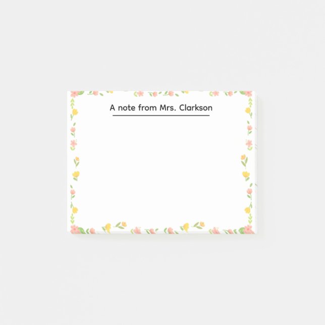Post-it® Fleurs printanières personnalisées pour l'apprécia (Devant)
