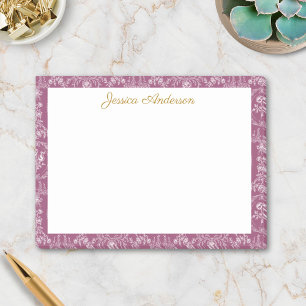 Post-it® Fleurs Rococo Vintage Nom Personnalisé Floral