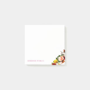 Post-it® Fleurs Rose Aquarelle Florale Moderne Modèle